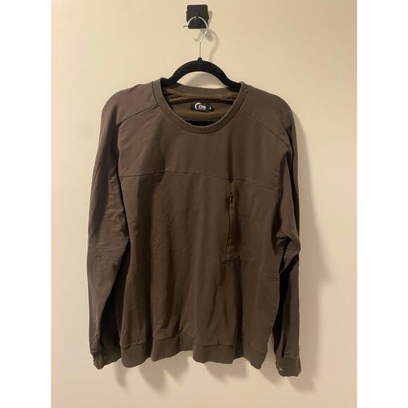 Zyia Active Vertical Zipper Crewneck sweatshirt in a brown/green color-Size XL - Picture 1 of 8